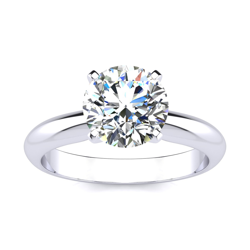 2 Carat Moissanite Solitaire Engagement Ring In 14 Karat White Gold